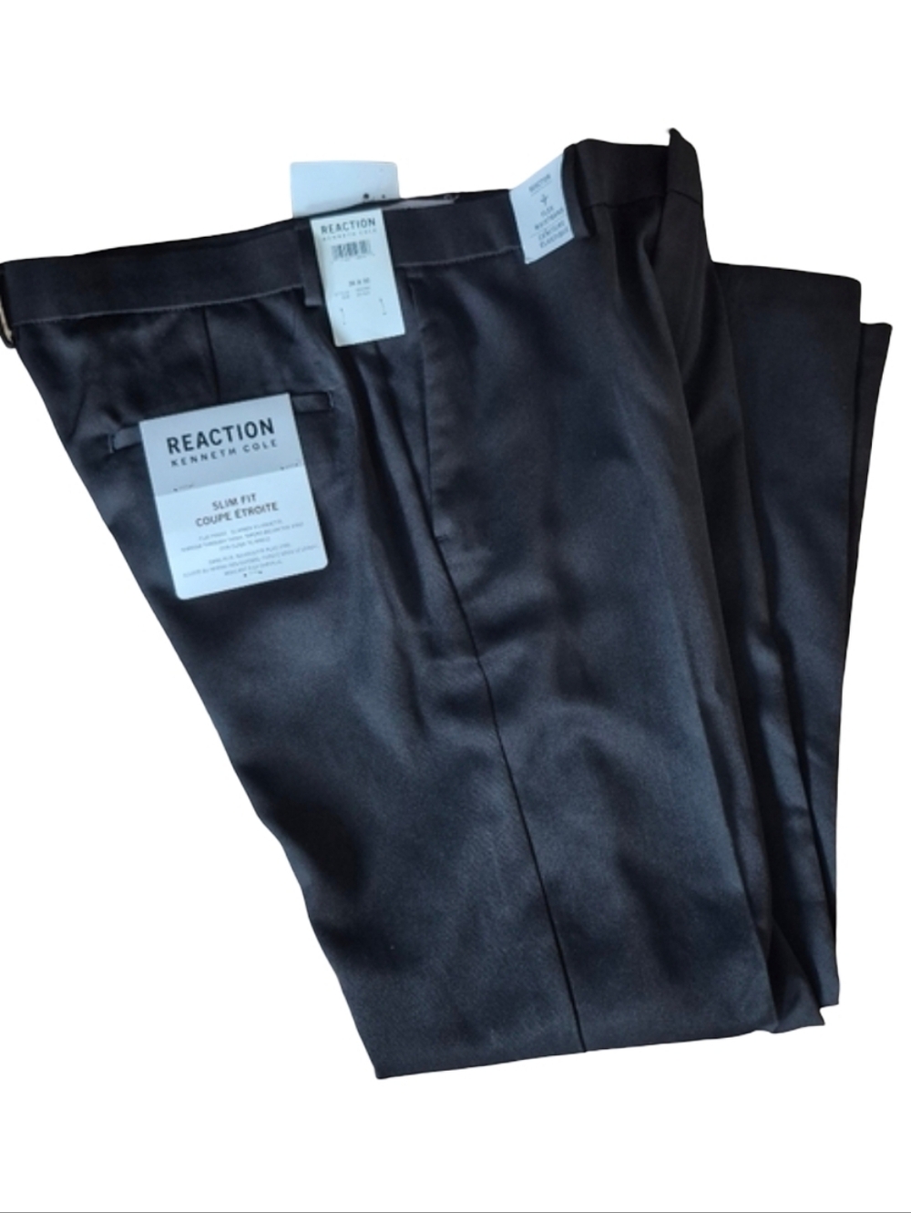 NWT Kenneth Cole Reaction Flat Front, Slimmer Fit Pants Mens 36 X 30